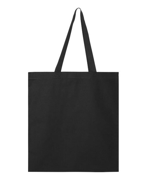 Blank black Q-Tees Q800 canvas tote bag with long handles